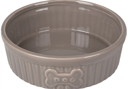 Flamingo Mabel Taupe Ceramic Bowl – Small, Durable Non-Slip Feeding Dish