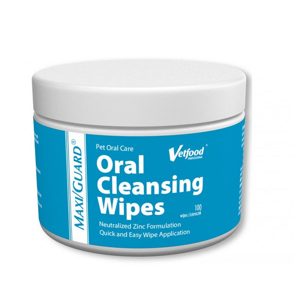 Vetfood Maxi Guard Oral Cleansing Wipes – Gentle Dental Cleaning, 100 Count Pack