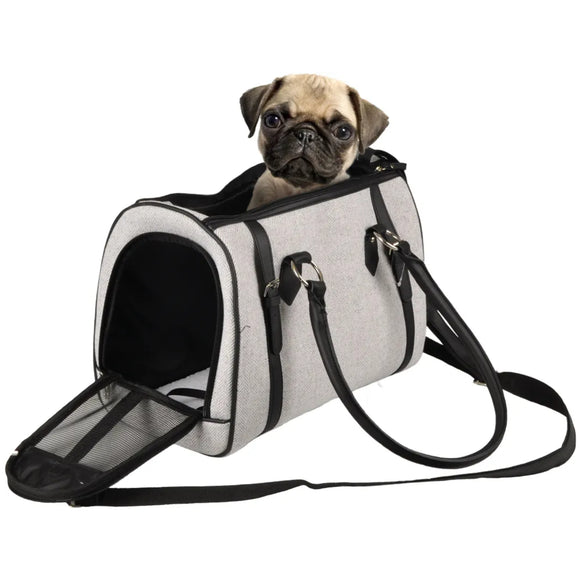 Flamingo Tatjana Pet Carrying Bag – Elegant Brown Carrier, 37x24x31cm, Holds Up to 4kg