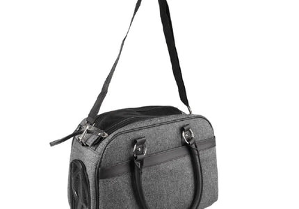 Flamingo Justine Carrying Bag – Stylish Dark Gray Pet Carrier, 44x23x32cm, Up to 5kg