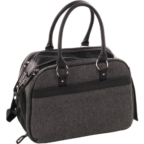 Flamingo Justine Carrying Bag – Stylish Dark Gray Pet Carrier, 44x23x32cm, Up to 5kg