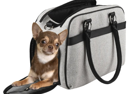 Flamingo Justine Carrying Bag – Stylish Dark Gray Pet Carrier, 44x23x32cm, Up to 5kg