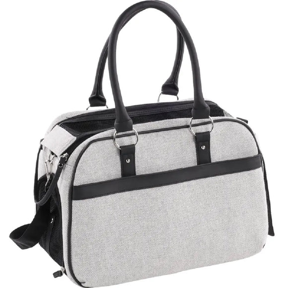 Flamingo Justine Carrying Bag – Stylish Dark Gray Pet Carrier, 44x23x32cm, Up to 5kg