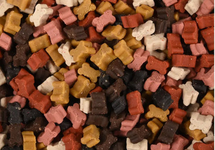 Flamingo Chew'n Snack Minibones Mix – Assorted Chicken, Beef, Fish, 1.8kg, Ideal Training Treats
