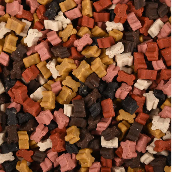 Flamingo Chew'n Snack Minibones Mix – Assorted Chicken, Beef, Fish, 1.8kg, Ideal Training Treats