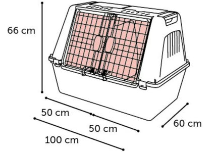 Flamingo Tripper Grey XL Double Dog Carrier – Divided, Heavy-Duty, Up to 50kg