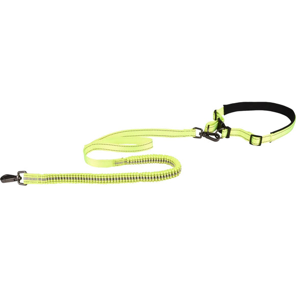 Flamingo Diran Jogging Leash Fluo – Shock-Absorbing Belt and Leash Set, Small Size