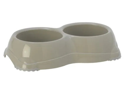 Flamingo Combo Leno Double Bowl – Beige, Medium, Non-Slip Pet Feeding Station