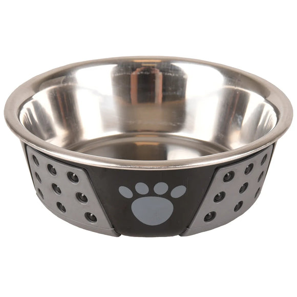 Flamingo Hermosa Steel Bowl – Medium Non-Slip Feeding Dish with Durable Base