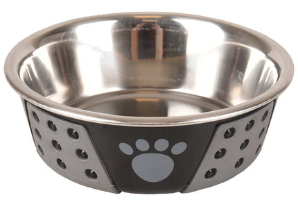 Flamingo Hermosa Steel Bowl – Medium Non-Slip Feeding Dish with Durable Base