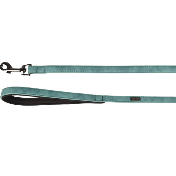 Flamingo Delu Green Dog Leash – Eco-Leather, Padded Handle, 130cm x 25mm, Durable Design