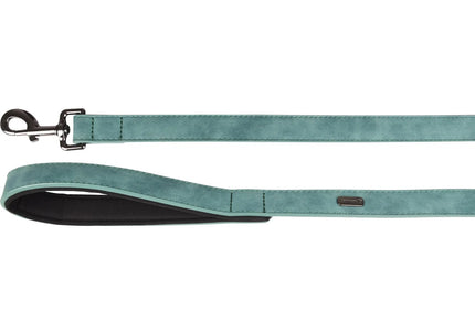 Flamingo Delu Green Dog Leash – Eco-Leather, Padded Handle, 100cm x 15mm, Durable Design
