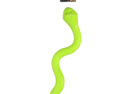 Flamingo Sneaky Snake Dog Toy – 42cm Rubber Treat Dispenser with Squeaker, Lime Green