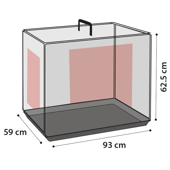 Flamingo Nyo Black Metal Dog Cage – Lift-Up Door, Large 59x93x62.5cm, Durable Design