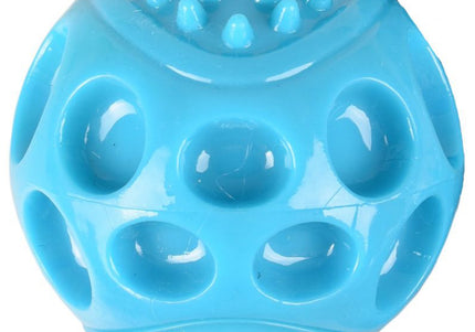 Flamingo Squeak Ball Blue 8cm – Studded Rubber Ball with Built-In Squeaker, Durable Design