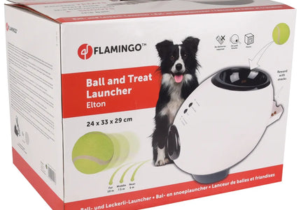 Flamingo Elton Ball and Treat Launcher – Automatic Interactive Play Device, Durable Design