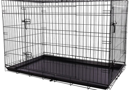 Flamingo Mezo Black Metal Dog Cage XXL – Sturdy Spacious Crate with Secure Double Doors