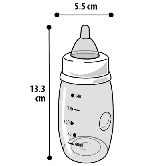Flamingo Akela Feeding Set 140ml – Bottle with Two Teats and Cleaning Brush, Ideal for Small Pets