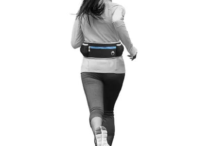 Flamingo Rono Jogging Leash – Cushioned Blue Dog Leash with Adjustable Hip Belt and Storage Pockets