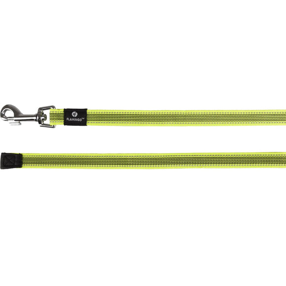Flamingo Xeno Training Tracking Leash – Neon Yellow, 10m, Rubber Lined, High-Visibility Design