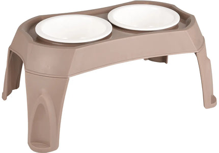 Flamingo Mangi Double Bowl Stand – Elevated Stainless Steel Bowls, 2x675ml, Stable Design