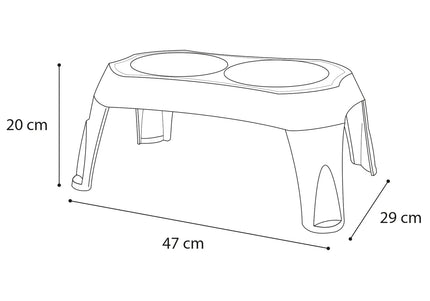 Flamingo Mangi Double Bowl Stand – Elevated Stainless Steel Bowls, 2x675ml, Stable Design