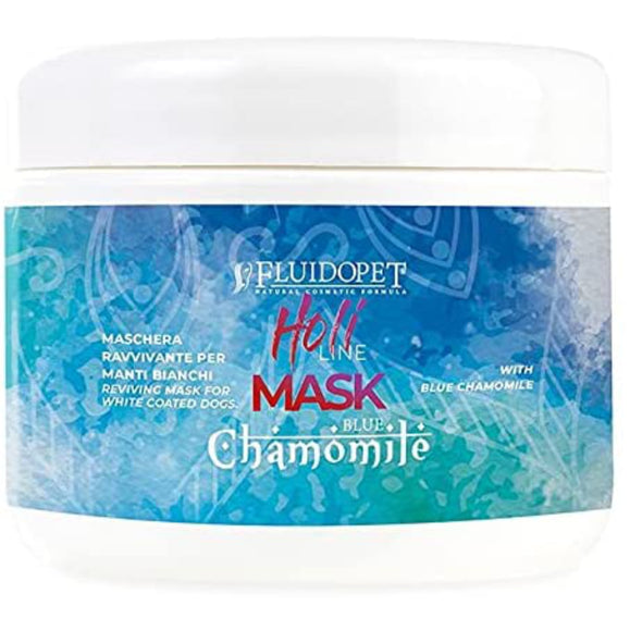FluidoPet Holi Line Mask Blue Chamomile – Revitalizing Conditioning Mask, Brightens White and Light Fur, 250ml