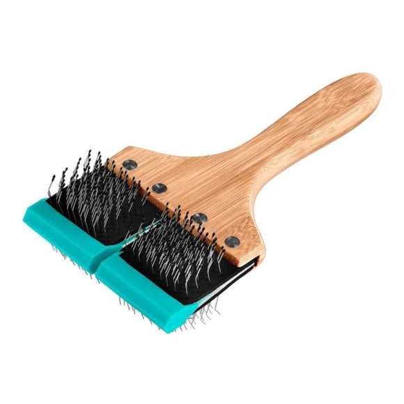 Artero Nature Nala Double-Twin Flexi Slicker – Double-Sided Flexible Brush with Ergonomic Handle