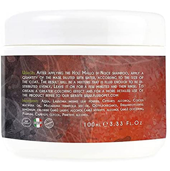 FluidoPet Holi Line Mallo di Noce Revitalizing Mask – Enhances Black and Dark Coats, 250ml