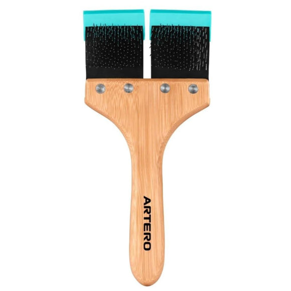 Artero Nature Nala Double-Twin Flexi Slicker – Double-Sided Flexible Brush with Ergonomic Handle