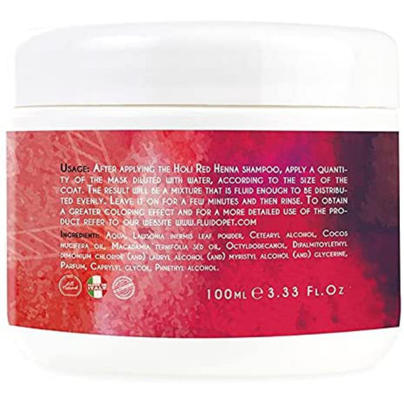 FluidoPet Holi Line Red Henna Mask – Revitalizing Color Care for Red-Toned Dog Coats, 250ml