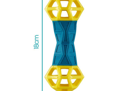 Nuzzle Puzzle Dumbbell Treat Toy – 18cm Bouncing Floating Squeaker Interactive Design