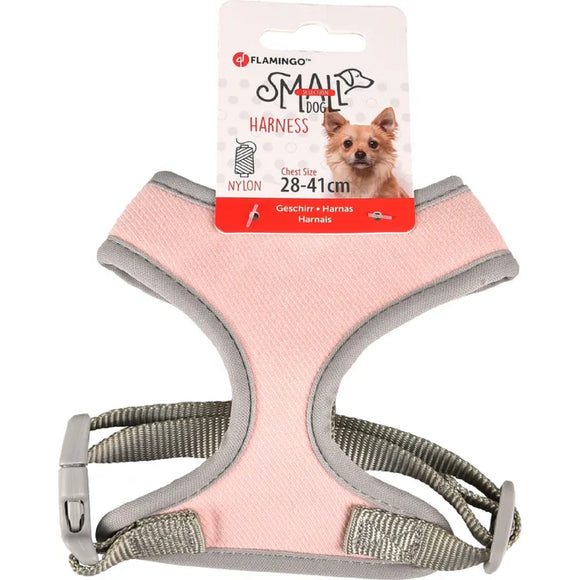Flamingo Small Dog Harness Pink – Air-Mesh, Pressure-Free, Lightweight, Size S