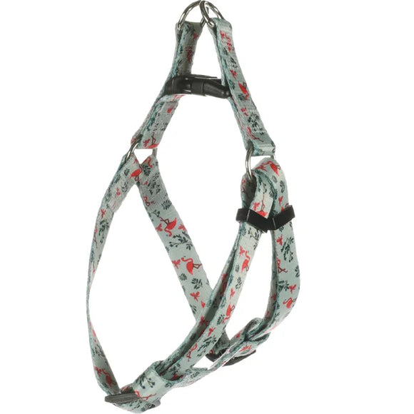 Flamingo Step&Go Samar Light Green Harness – Nylon Step-In Design with Leaf Pattern, Small Size