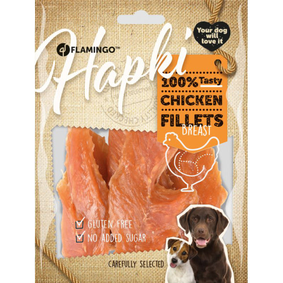 Flamingo Hapki Chicken Breast Fillet Treats – Dried Mono-Protein, 170g, Premium Quality