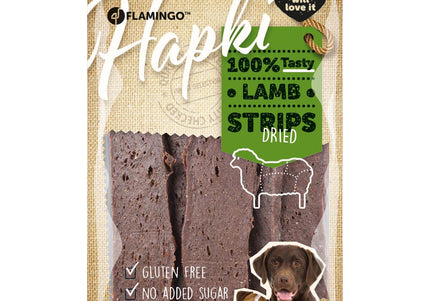 Flamingo Hapki Lamb Stripes – Dried Lamb Strips, 85g, Natural Protein-Rich Dog Treats