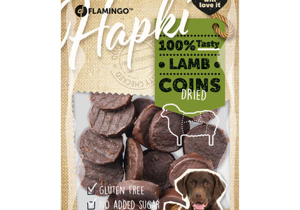 Flamingo Hapki Lamb Coins – Natural Lamb Slices, Protein-Rich Dog Treats, 85g Pack