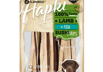 Flamingo Hapki Lamb Fish Sushi Strips – Soft Treats with Lamb and Pollock, 85g Pack
