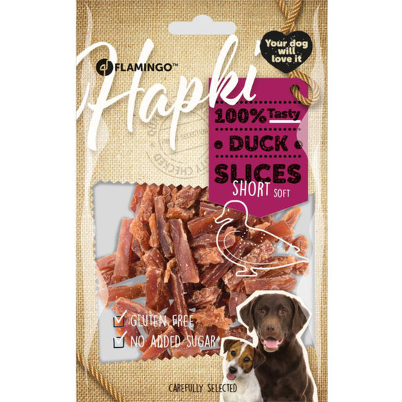 Flamingo Hapki Duck Slices 85g – Mono-Protein Duck Treats, Natural and High-Protein Snack