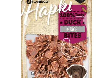 Flamingo Hapki Duck Rice Bites 85g – Tasty Soft Training Treats with Real Duck and Rice