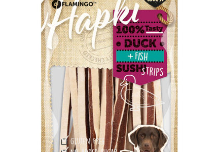 Flamingo Hapki Duck Fish Sushi Strips – Soft Duck and Pollock Treats, 85g Pack