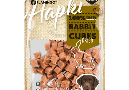 Flamingo Hapki Rabbit Cubes – Cube-Shaped Dried Rabbit Treats, 85g, High Protein Snack