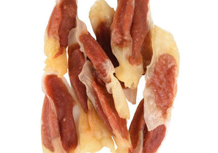 Flamingo Hapki Rabbit Ears with Duck – Natural Air-Dried Dog Treat, 85g Protein Snack