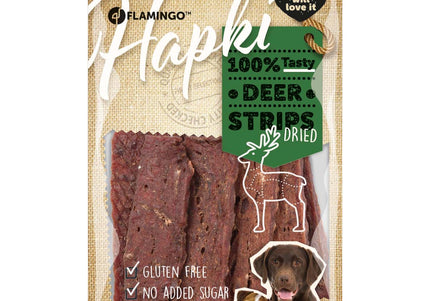 Flamingo Hapki Deer Stripes – Dried Reindeer Dog Treats, 85g, Natural Protein Snack