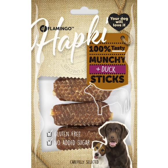 Flamingo Hapki Munchy Duck Sticks 100g – Crispy Duck Treats, High-Protein Snack