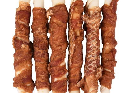 Flamingo R'hide Sticks Duck – Small Rawhide Treats Wrapped in Duck, 6 Pack