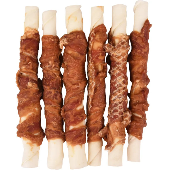 Flamingo R'hide Sticks Duck – Small Rawhide Treats Wrapped in Duck, 6 Pack