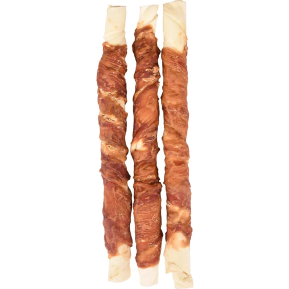 Flamingo R'Hide Wrapped Sticks – Duck Wrapped Dog Treats, 3 Pack, 28cm Each
