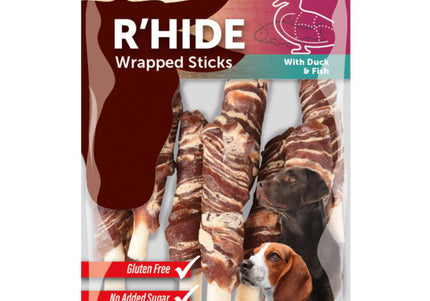 Flamingo R'hide Wrapped Sticks 85g – Aromatic Duck and Cod Chew Treats, Premium Flavor