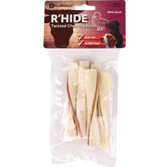 Flamingo R'hide Twisted Snack – Duck Wrapped Chew Sticks, 70g, Tasty and Long-Lasting